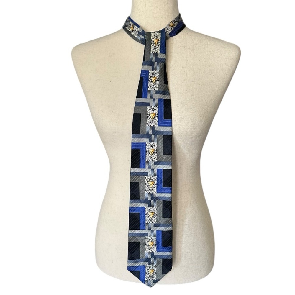 Señori de señori Men's‎ Multicolor Geometric Silk Necktie